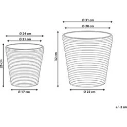 Set Di 2 Ceste Per Piante Da Esterno Vasi Per Piante Rivestite In Rattan Sintetico Marrone Sarti -Vendite VIDAXL 65602405 3