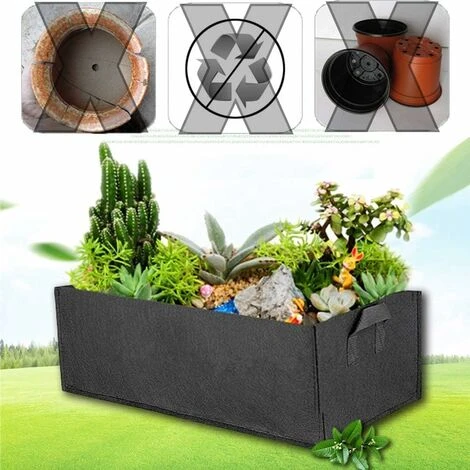 Rettangolare Sacco Coltivazione, Rettangolare Coltivare Borse, Letto Da Giardino Rialzato In Tessuto, Grow Borse Con Maniglia, Red 403020cm 2 Rettangolare Sacco Coltivazione, Rettangolare Coltivare Borse, Letto Da Giardino Rialzato In Tessuto, Grow Borse Con Maniglia, Red 403020cm - immagine 2