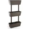 Fioriera Verticale Componibile 3 Vasi Kit Vasi Orto 49x16,1xH100cm Tortora Fiori