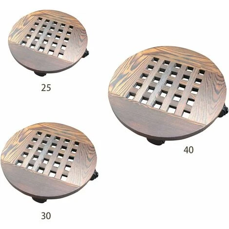 Supporto Per Piante In Legno - Base Rotonda Per Vasi Da Fiori In Legno Massello Con Ruote, Base Mobile Per Fioriere Con Supporto Per Vasi Da Fiori Con Ruote (25) 2 Supporto Per Piante In Legno - Base Rotonda Per Vasi Da Fiori In Legno Massello Con Ruote, Base Mobile Per Fioriere Con Supporto Per Vasi Da Fiori Con Ruote (25) - immagine 2