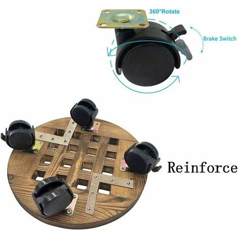 Supporto Per Piante In Legno - Base Rotonda Per Vasi Da Fiori In Legno Massello Con Ruote, Base Mobile Per Fioriere Con Supporto Per Vasi Da Fiori Con Ruote (25) 3 Supporto Per Piante In Legno - Base Rotonda Per Vasi Da Fiori In Legno Massello Con Ruote, Base Mobile Per Fioriere Con Supporto Per Vasi Da Fiori Con Ruote (25) - immagine 3
