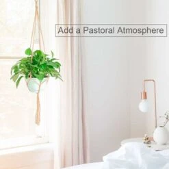 2 Confezioni Appendiabiti Per Piante Macramè, Vaso Appeso Per Piante, Per Appendere Vaso Di Fiori Pianta Appesa Decorazione Appesa Decorazione Balcone Di Casa, 4 Gambe In Corda, 105 Cm -Vendite VIDAXL 66560884 5