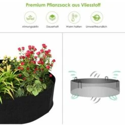 Sacchetti Per Piante Grandi In Tessuto Non Tessuto, Vaso In Geotessile Nero Da 400 Litri, Ø 130 Cm Altezza 30 Cm 400 G/m², Sacchetto Per Piante Da Giardino Con Manico 9 Sacchetti Per Piante Grandi In Tessuto Non Tessuto, Vaso In Geotessile Nero Da 400 Litri, Ø 130 Cm Altezza 30 Cm 400 G/m², Sacchetto Per Piante Da Giardino Con Manico -Vendite VIDAXL 67411493 5