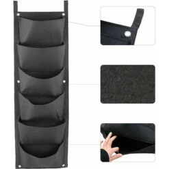 Fioriera Da Giardino Con 7 Tasche Per Piantare Da Parete, Da Appendere Alla Parete, Con Apertura Verticale, Per Fiori E Fiori, Nero - Nero 9 Fioriera Da Giardino Con 7 Tasche Per Piantare Da Parete, Da Appendere Alla Parete, Con Apertura Verticale, Per Fiori E Fiori, Nero - Nero -Vendite VIDAXL 67411971 5