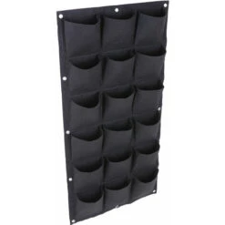 GroupM Borsa Per Piantare In Feltro Nero ES50 * 100cm 18 Porte Borsa Per Piantare In Tessuto Non Tessuto Per Balcone Parete Verticale Parete Verde Tridimensionale -Vendite VIDAXL 69489472 4