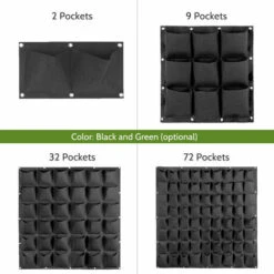 GroupM ITBlack Confezione Da 2 Tasche Per Piante Grow Bag Verticale Montaggio A Parete Balcone Greening 7 GroupM ITBlack Confezione Da 2 Tasche Per Piante Grow Bag Verticale Montaggio A Parete Balcone Greening -Vendite VIDAXL 69491724 4