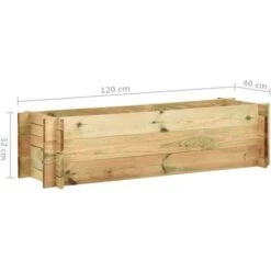Fioriera Giardino Letto Vegetale In Legno Impregnato 120 Cm VidaXL -Vendite VIDAXL 6951076 5