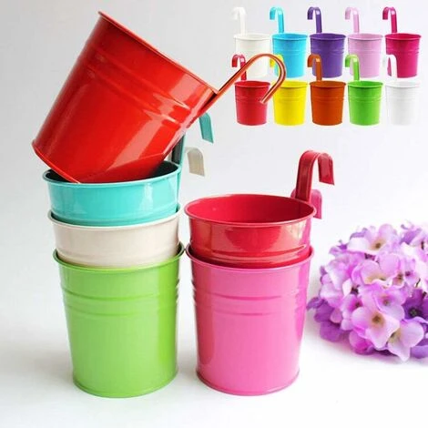 10 Pezzi Vasi Da Fiori Sospesi Fioriera In Metallo Colorato Da Appendere Al Balcone In Ferro Con Gancio Per Piantare Cesto Decorazione Recinzione Giardino Balcone Ringhiera A Parete Patio Esterno 5 10 Pezzi Vasi Da Fiori Sospesi Fioriera In Metallo Colorato Da Appendere Al Balcone In Ferro Con Gancio Per Piantare Cesto Decorazione Recinzione Giardino Balcone Ringhiera A Parete Patio Esterno - immagine 5