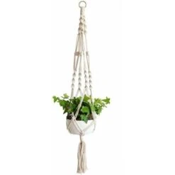 MINKUROW Macrame Cesto Appeso Corda Di Cotone Cesto Appeso Vaso Di Fiori Porta Piante Gancio Per Interni Esterni Soffitti Balconi Decorazione Della Parete