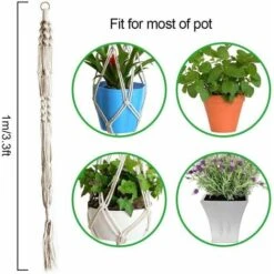 MINKUROW Macrame Cesto Appeso Corda Di Cotone Cesto Appeso Vaso Di Fiori Porta Piante Gancio Per Interni Esterni Soffitti Balconi Decorazione Della Parete -Vendite VIDAXL 69786057 5