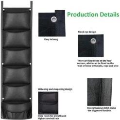 Sacco Per Piante Verticali 7 Tasche Sacco Per Piante Fioriera Sospesa A Parete Fioriera Verticale, Materiale In Feltro, Riutilizzabile E Traspirante, Vasi Per Piantare Per Interni Ed Esterni Decorazio -Vendite VIDAXL 71080499 4