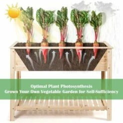 RELAX4LIFE Fioriera Interno Ed Esterno Aiuola Rialzata In Legno, Letto Di Coltivazione Con Drenaggio E Ripiano A Doghe Portautensili, Per Giardino/Balcone/Terrazza (S) -Vendite VIDAXL 72656822 3