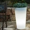 Vaso Luminoso A Led Solare In Polietilene Bianco Per