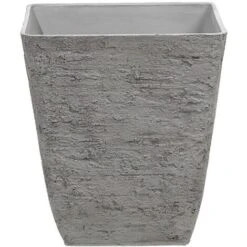 Vaso Quadrato Simil Pietra Grigia Per Interni E Esterni 39 X 39 X 43 Cm Delos