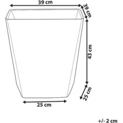 Vaso Quadrato Simil Pietra Grigia Per Interni E Esterni 39 X 39 X 43 Cm Delos -Vendite VIDAXL 7505624 3