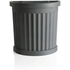 Vaso Con Sottovaso Per Balcone Giardino Interno Ed Esterno Grigio 27x52x49 Cm