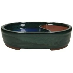 Vaso 31 Cm Ovale Verde Con Laghetto Colore - Verde