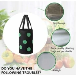 MINKUROW 2 Pezzi Sacchetti Per Coltivazione Di Fragole,Sacco Per Piante Di Fragole,Sacco Per Coltivazione Traspirante Per Fragole,Sacchetti Per Fragole Da Appendere,Con Aperture Laterali E Maniglie,Pe -Vendite VIDAXL 77687768 4