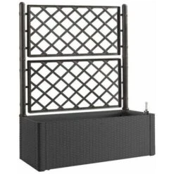 Stefanplast Fioriera Rettangolare In Resina Con Spalliera Per Rampicanti Cm 100x43x142h Colore Antracite Gr09