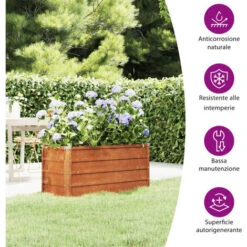 Letto Rialzato Da Giardino Ruggine 100x40x45 Cm Acciaio Corten VidaXL -Vendite VIDAXL 79388395 4