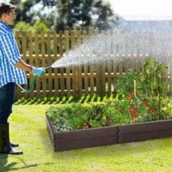 RELAX4LIFE Aiuola Rialzata Flessibile In Plastica Per Giardino Con Forme Diverse, Bordo Moderno Per Fiori E Verdure, Per Patio E Giardino, Marrone (123 × 61 Cm) -Vendite VIDAXL 81310260 3
