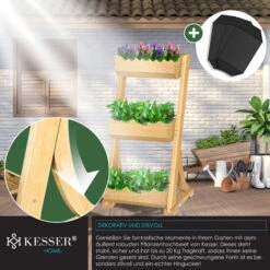 KESSER® Fioriera Verticale Premium - Cassetta Per I Fiori - Vasi Per Fiori E Piante - Fioriera Per Letti Di Verdura Ed Erbe Aromatiche - Orto Verticale - Giardino Verticale - Incl. Tessuto Non Tessuto -Vendite VIDAXL 82411282 4