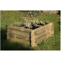 Orto Pensile Da Appoggio In Legno Di Pino - 100x100xh42 Cm