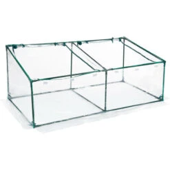 Relaxdays Serra Per Orto, HLP 71x183x93 Cm, Telo In PVC, Acciaio, 2 Porte, Coltivazioni Giardinaggio, Trasparente Verde