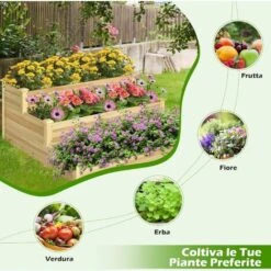 GOPLUS Fioriera Rialzata In Legno A 3 Livelli, Fioriera Da Esterno Senza Fondo Per Giardino, Cortile, Serra, Kit Per La Coltivazione Di Verdure, Fiori, Erbe E Frutta -Vendite VIDAXL 83732167 3
