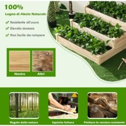 GOPLUS Fioriera Rialzata In Legno A 3 Livelli, Fioriera Da Esterno Senza Fondo Per Giardino, Cortile, Serra, Kit Per La Coltivazione Di Verdure, Fiori, Erbe E Frutta -Vendite VIDAXL 83732167 4