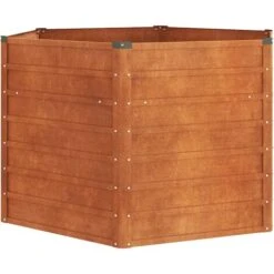 Letto Rialzato Da Giardino Ruggine 129x129x77 Cm Acciaio Corten VidaXL