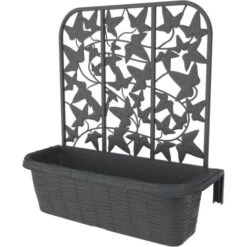 Bama Set 2 Fioriere Rondine Mini Separe' Spalliera Fioriera Privacy 60cm Antracite