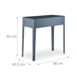 Relaxdays Aiuola Rialzata, 80 X 86 X 40,5 Cm, Orto Per Balcone, Giardino E Terrazza, Per Piantare Verdure E Erbe, Grigio -Vendite VIDAXL 85683307 4