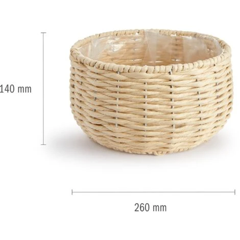 Paco Home Vaso Portavaso Grande Fioriera Interni Set Vaso Vimini Intrecciato Legno Crema, 2pcs Set / Design 8 5 Paco Home Vaso Portavaso Grande Fioriera Interni Set Vaso Vimini Intrecciato Legno Crema, 2pcs Set / Design 8 - immagine 5