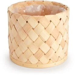 Paco Home Vaso Portavaso Grande Fioriera Interni Set Vaso Vimini Intrecciato Legno Natura, 3pcs Set / Design 5