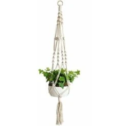 Macrame Cesto Appeso Corda Di Cotone Cesto Appeso Vaso Di Fiori Porta Piante Appendiabiti Per Interni Esterni Soffitti Balconi Decorazioni Da Parete