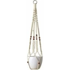 Pianta Pensile Macrame Portavaso Sospeso Decorazione Da Giardino Con 4 Gambe In Corda Di Cotone 89 Cm