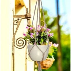 Set Di 4 Portavasi Da Appendere In Macram� Appendini Per Piante Da Appendere Per Interni Ed Esterni, Decorazione Da Giardino Con - 2 Pezzi Da 105 Cm E 2 Pezzi Da 90 Cm, 4 Piedi. -Vendite VIDAXL 85911285 4