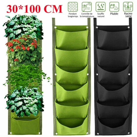 GTA 7 Tasche Per Appendere La Parete, Borsa Da Appendere Alla Parete, Apertura Verticale, Fioriera Da Giardino, Nero - Nero 2 GTA 7 Tasche Per Appendere La Parete, Borsa Da Appendere Alla Parete, Apertura Verticale, Fioriera Da Giardino, Nero - Nero - immagine 2