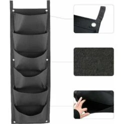 GTA 7 Tasche Per Appendere La Parete, Borsa Da Appendere Alla Parete, Apertura Verticale, Fioriera Da Giardino, Nero - Nero 9 GTA 7 Tasche Per Appendere La Parete, Borsa Da Appendere Alla Parete, Apertura Verticale, Fioriera Da Giardino, Nero - Nero -Vendite VIDAXL 86180453 5