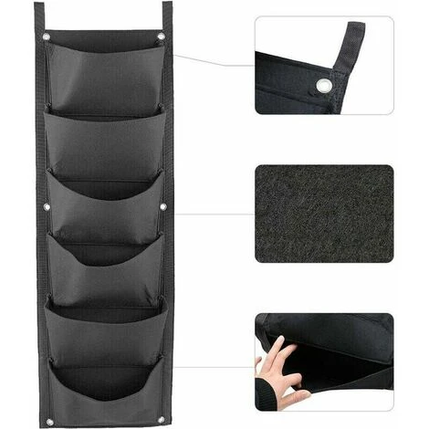 GTA 7 Tasche Per Appendere La Parete, Borsa Da Appendere Alla Parete, Apertura Verticale, Fioriera Da Giardino, Nero - Nero 5 GTA 7 Tasche Per Appendere La Parete, Borsa Da Appendere Alla Parete, Apertura Verticale, Fioriera Da Giardino, Nero - Nero - immagine 5