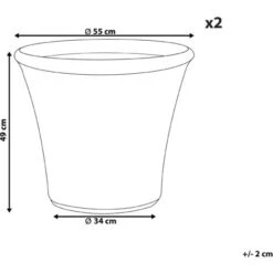 Set Di 2 Vasi Da Fiori In Argilla Blu Navy ⌀ 55 Cm Kokkino -Vendite VIDAXL 86250429 3