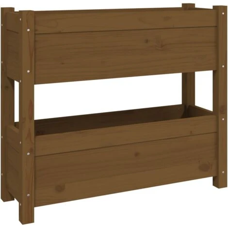 Fioriera Miele 77x25x66 Cm In Legno Massello Di Pino VidaXL 1 Fioriera Miele 77x25x66 Cm In Legno Massello Di Pino VidaXL