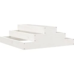 Fioriera Bianca 80x80x27 Cm In Legno Massello Di Pino VidaXL