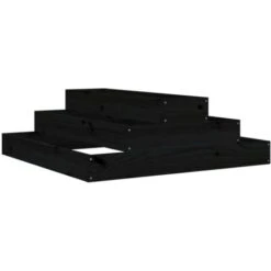 Fioriera Nera 80x80x27 Cm In Legno Massello Di Pino VidaXL