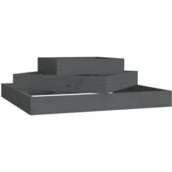 Fioriera Grigia 83x83x27 Cm In Legno Massello Di Pino VidaXL