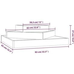 Fioriera Grigia 83x83x27 Cm In Legno Massello Di Pino VidaXL -Vendite VIDAXL 86433311 3