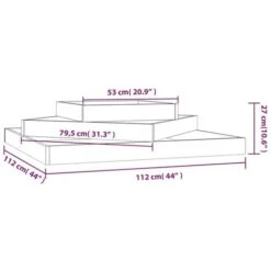 Fioriera Bianca 112x112x27 Cm In Legno Massello Di Pino VidaXL -Vendite VIDAXL 86433322 3