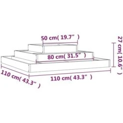 Fioriera 110x110x27 Cm In Legno Massello Di Pino VidaXL -Vendite VIDAXL 86433768 3