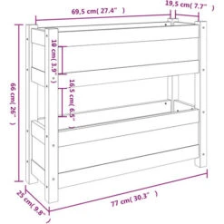 Fioriera Bianca 77x25x66 Cm In Legno Massello Di Pino VidaXL -Vendite VIDAXL 86433955 3